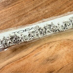 Vintage 90s TOFA baseball slide bracelet NWT silver tone gift